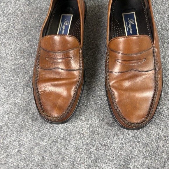 Y2K Bragano Men\'s 8.5 M Brown Leather Penny Loafers Slip-On Shoes Italy Preppy‎ main image 5